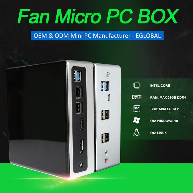 Hot Sale Powerful 10th Gen Core I7 10710U Nuc Gaming PC Dual DDR4 RAM SSD 4K Display Win10 Box Mini PC AC WIFI5 Fan Computer