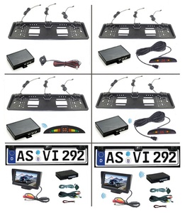 Ayuda de marcha atrás a prueba de agua Sensor de respaldo Parktronic Europlate Zumbador Alarma Número de Marco Matrícula Europea Sensor de estacionamiento de coche - Product Image 6