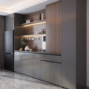 Ensemble complet de meubles de salon de style italien 2026 en bois massif, écologique, avec armoire à vin à hauteur réglable et éclairage de style français - Product Image 5