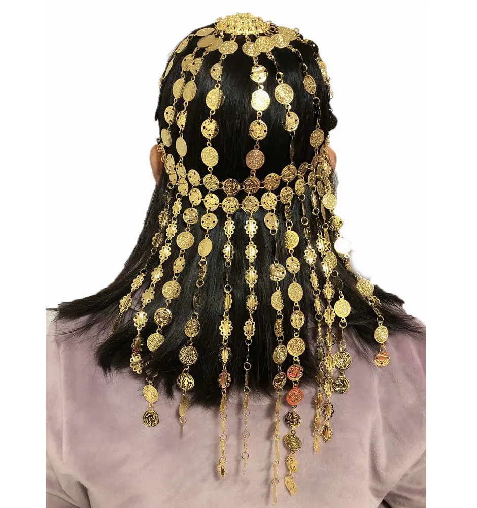 Coin Vintage Belly Dance Prom Costume Hair Chains Accessories for Women and Girl