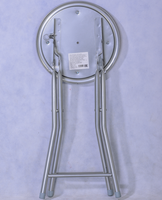 Tabouret pliant en métal avec siège rembourré rond et doux, tabouret pliable en acier pour la maison et les fêtes