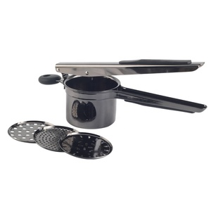 Prensa manual de acero inoxidable con 3 discos intercambiables para hacer puré de patatas esponjoso y spaetzle - Product Image 1