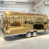 Chariot de nourriture mobile en acier inoxydable pour café, glaces, churros, hot-dogs, kiosque alimentaire, barbecue, pizza, avec cuisine complète