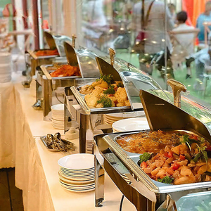 Matériel hôtelier : Réchaud de buffet 9L avec couvercle en verre à rabat et fenêtre en verre - Product Image 5