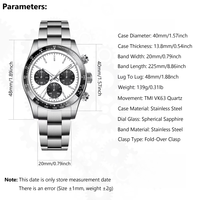 Nouvelle montre pour homme en acier inoxydable, mouvement japonais TMI NH35, étanche, Relogio Masculinos