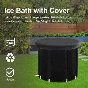 Compact PVC Ice Bath Tub With Lid Above Round Shape Ice Plunge Pod For Adult Cold Plunge Therapy Chiller Included - Product Image 3