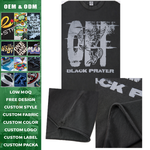 Camiseta Gráfica Vintage Lavada de Algodón 100% de 275g para Hombre, Estilo Urbano, Motociclista, Punk, Grunge - Product Image 3