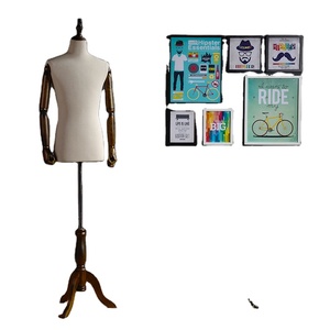 Modello prop maschio del panno busto modello reale di legno mano di costume di modo display puntelli grucce modello maschile - Product Image 1