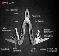 Yeehand OEM Outil multifonction portable de qualité industrielle en acier 420 avec ouvre-bouteille, tournevis - Pince multifonction de survie