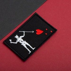 Free Design Sample Square Best Selling Custom Tactical <b>Patch</b> Western Embroidery Heart Iron-<b>On</b> Custom hat <b>Patches</b> for Clothing - Product Image 1