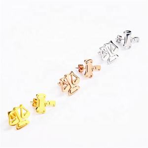 Mqaiwu — boucles d'oreilles en acier inoxydable, bijou créatif avec marteau, échelle asymétrique - Product Image 3