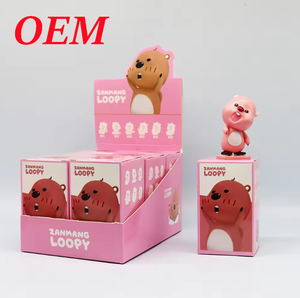 Boîte aveugle personnalisée <span class=keywords><strong>tête</strong></span> inclinable mignon jouet en plastique rubis rose - Product Image 6