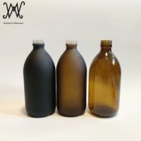 Bouteille en verre opaque noir mat de 16oz 473ml avec pompe en métal en acier inoxydable noir mat