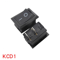 XL601-101 de bateau rouge/noir 2 broches 2 vitesses 250VAC interrupteur d'alimentation 15*21mm interrupteur de bateau KCD1