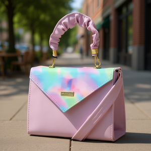 Bolso Bandolera de un Solo Tirante para Mujer, Marca Fana Fashions, Modelo Bora Rainbow, en Cuero PU con Bordado Geométrico, Moda de Verano - Product Image 2
