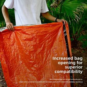 Sac de couchage d'urgence d'hiver le plus vendu pour le camping en plein air, style enveloppe, <span class=keywords><strong>film</strong></span> PE, équipement de survie, couverture de montagne - Product Image 4