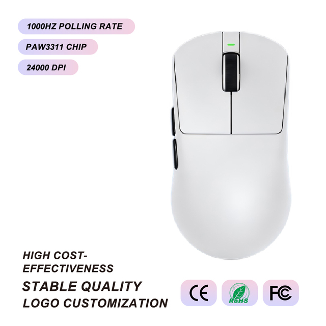 Tri-Mode Wired/2.4G/Multi-Device Gaming Mouse PAW3311 24000 DPI 1000Hz Low Latency 500mAh Rechargeable 40-60g 40M+ Clicks for PC