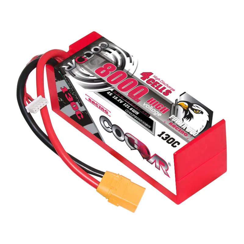 CODDAR RC LiPo Battery 4S 8000MAH HV 15.2V 130C Cabled Hard Case RC Cars XT90 1/8 RTR Off-Road Vehicle Monster Truck Traxxas