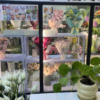 Vitrine réfrigérée pour fleurs homologuée CE avec porte en verre Low-E, éclairage LED et contrôle de l'humidité pour la présentation de fleurs fraîches en fleuriste