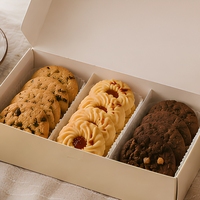 Boîte à biscuits pliable en carton ivoire personnalisée avec séparateurs pour emballage de pâtisserie