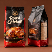 Sacs d'emballage personnalisés imprimés pour poulet rôti chaud, poulet frit entier, poulet de rôtisserie, avec fermeture éclair refermable pour micro-ondes