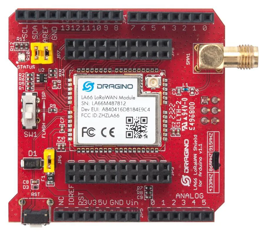 LoRa wireless module EU868 US915 AS923Mhz LoRaWAN Shield