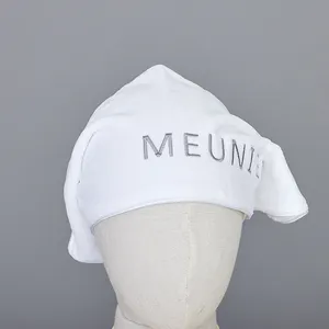100% COTTON Shower Spa Head Wrap Hair Drying Cap Dry Hair Towel Headband With Cut Velvet Embroidered Logo Headband With Turban