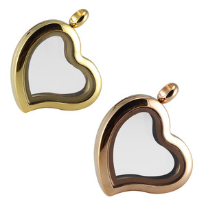 Hình Trái Tim Thủy Tinh Mề Đay Với Tinh Thể Thép Không Gỉ Thủy Tinh Mề Đay Mặt Dây Chuyền Thủy Tinh Bộ Nhớ Nổi Mề Đay Đồ Trang Sức - Product Image 3