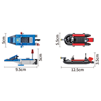 Woma Toys C0607 Ensemble de 3 modèles de bateaux de patrouille côtière de la police, blocs de construction pour enfants, ensemble de briques pour enfant