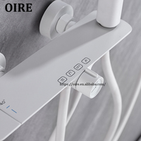 Ensemble combiné baignoire-douche en laiton blanc personnalisé pour hôtel, dernier modèle de pistolet à main thermostatique pour salle de bain avec motif doux