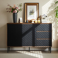 Buffet autoportant en bois massif de style nordique, moderne et minimaliste, pour entrée et salon, résistant à la moisissure, meuble de rangement pour la maison