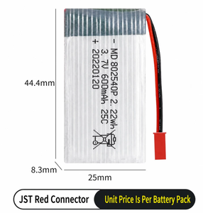 3,7V 600mAh 25C Hochleistungs-Wiederaufladbare Li-Ionen-Batterie für RC-Drohnen (Syma X5/X5C/X5SC/<span class=keywords><strong>X5SW</strong></span>/Cheerson CX30W/Skytech M68) Vorrätig - Product Image 4