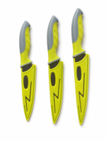 Ensemble de couteaux de chef en acier inoxydable 3 pièces avec logo personnalisé OEM, lame ambidextre 27cm/29.2cm/31.8cm, durable et éco-responsable