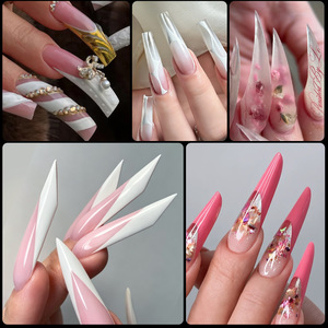 Suministros de Uñas al por Mayor, Moldes Duales para Uñas, 75 Piezas, 5 Estilos, 15 Tamaños, Sistema de Puntas de Extensión de Uñas de Plástico para Uso en Salón - Product Image 3