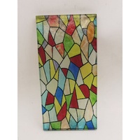 Geometrisches Patchwork Farbige Glasplatten Buntglas-Kunstpaneele Maßgeschneiderte Muster für Innenwandverkleidung Moderne Villa