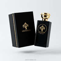 Flacon de parfum rectangulaire noir mat personnalisé de 100 ml en verre, étanche, avec pulvérisateur à sertir, emballage de luxe, usine OEM