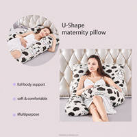 Oreiller de grossesse intégral en forme de U avec housse en coton respirant imprimée, soutien ergonomique pour femmes enceintes, nouvelle arrivée