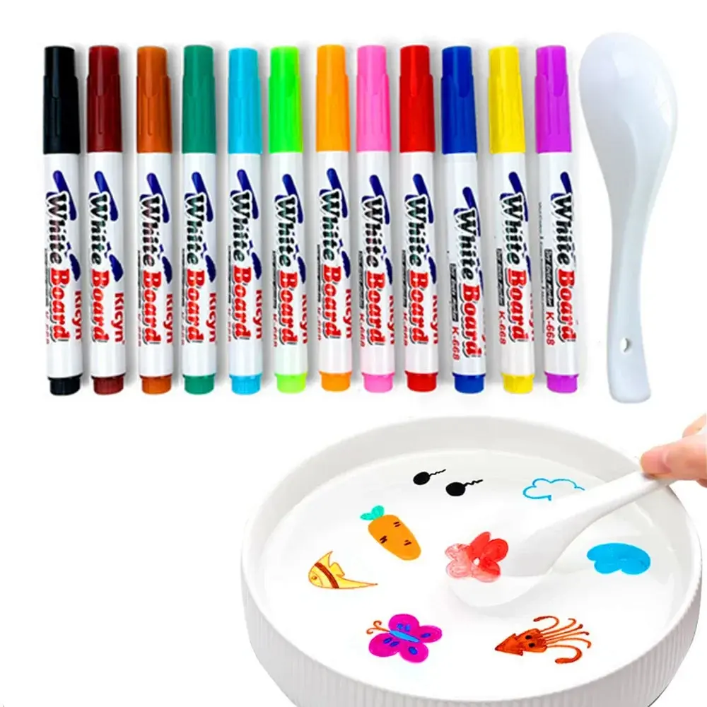 Magical Water Painting Pen Water Floating Doodle Pens Kids Drawing Early Education Magic Whiteboard Markers Art Supplies