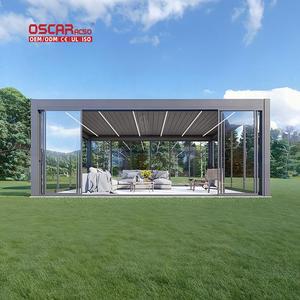 Grande giardino esterno bioclimatico in alluminio vetro porta RV padiglione Louvered tetto giardino cortile piscina 3x3 4 4x6x6x6 moderno Gazebo Pergola - Product Image 1