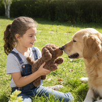 Jouets en peluche pour animaux de compagnie en gros, nouveauté, chiot mignon, jouet durable qui couine pour chiens, interaction, jouet à mâcher, logo personnalisé, jouets pour chiens