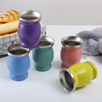 304 Acier Inoxydable Double Pont 8 Oz Mate Tasse À Thé Argentine Calebasse Type Boisson Café Thermos Tasse
