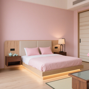 Meubles d'hôtel sur mesure, lit de luxe 5 étoiles <span class=keywords><strong>King</strong></span> Size, lit en bois moderne pour hôtel, ensemble de meubles de chambre d'hôtel - Product Image 3