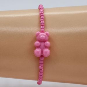 Lindo oso acrílico pulsera de dibujos animados Gummy Jelly Color <span class=keywords><strong>para</strong></span> mujeres hecho a mano pulsera con cuentas niñas joyería regalos - Product Image 4