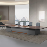 Table de conférence de bureau au design moderne et durable pour hôtels et salles de réunion, mobilier commercial avec panneau en bois