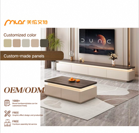Nouvelle combinaison de meuble TV et table basse de luxe léger pour salon, haut de gamme, sur pied, style moderne et simple, multifonctionnelle