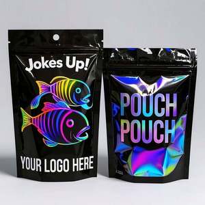 Pochette debout personnalisée résistante aux enfants Sacs en mylar noir Fermeture à glissière à l'épreuve des enfants Capacité de 3.5g à 28g pour sacs à mâcher Cali - Product Image 2