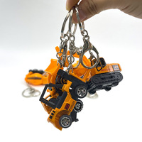 Porte-clés mini-véhicules de construction : Camion d'ingénierie, Excavatrice, Bulldozer, Chariot élévateur, Camion benne, Bétonnière, Rouleau compresseur