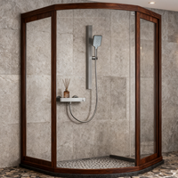 Ensemble de douche à main encastrable Construction en aluminium avec douchette haute pression, bras réglable et valve dissimulée