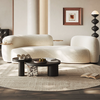 Canapé modulaire incurvé moderne Wabi Sabi sans structure, style nordique minimaliste, en tissu, effet nuage, avec rembourrage en éponge, mobilier de luxe pour salon