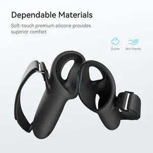 KIWI Design Extended High Quality Non-Slip Silicone Protective Grip Cover For Oculus VR Touch Grip Battery Replacement Function